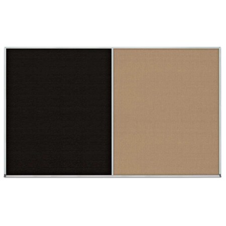 United Visual Products Double Door Radius Corkboard, 42"x32", Hea, UV70125RC-SATIN-CORK UV70125RC-SATIN-CORK